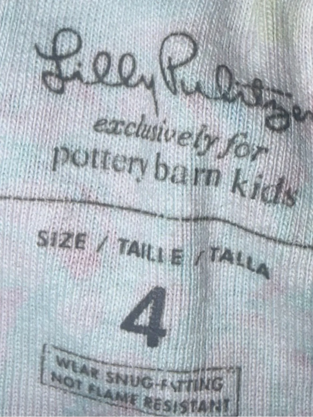 Lily Pulitzer for Pottery Barn Kids pink and turquoise pajamas sz 4 EUC